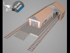 freight train station 3D Model