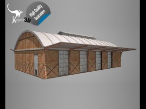 industrial railway buildings 3D Model