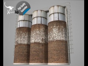 industrial water towers 3D Model