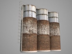 industrial water towers 3D Модель