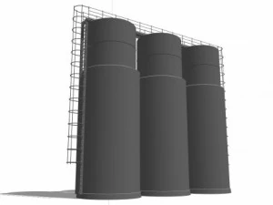 industrial water towers 3D Model