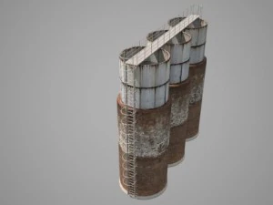 industrial water towers 3D Model