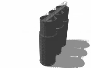 industrial water towers 3D Model
