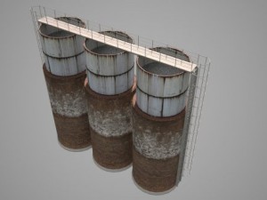 industrial water towers 3D Модель