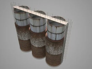 industrial water towers 3D Model