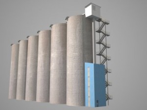grain silos  01 Model 3D
