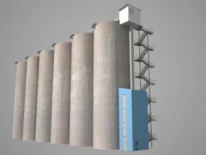 grain silos  01 3D Model