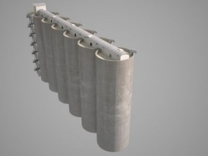 grain silos  01 Model 3D