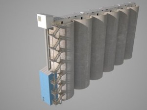 grain silos  01 Model 3D