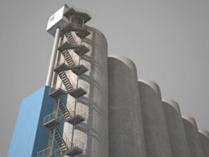 grain silos  01 3D Model