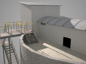 grain silos  01 Model 3D