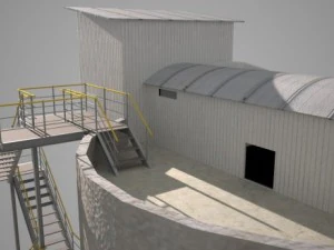 grain silos  01 3D Model