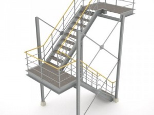 industrial stairs 01 3D Model