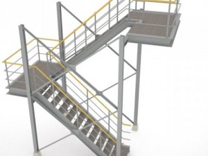 industrial stairs 01 3D Model
