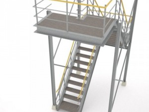 industrial stairs 01 3D Model