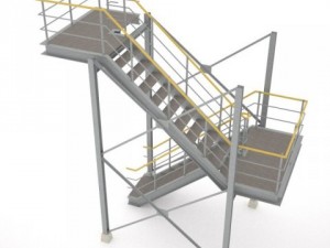 industrial stairs 01 3D Model