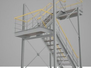 industrial stairs 01 3D Model