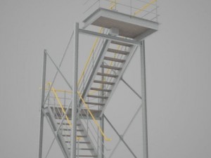 industrial stairs 01 3D Model