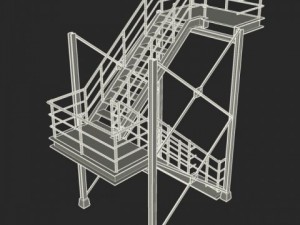 industrial stairs 01 3D Model