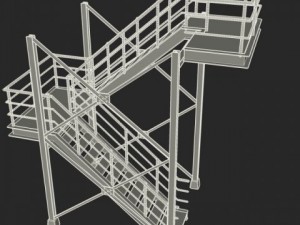 industrial stairs 01 3D Model