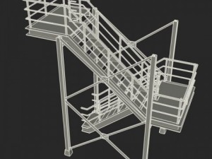 industrial stairs 01 3D Model