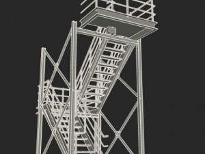 industrial stairs 01 3D Model