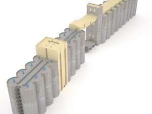 grain silos 03 Model 3D