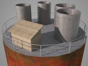 industrial chimney  01 3D Model