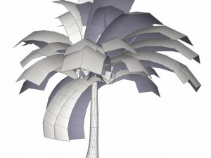 coconut palm tree  03 med poly 3D Model