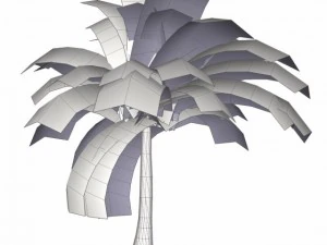 coconut palm tree  03 med poly 3D Model