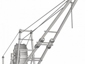 old wooden crane Modelo 3D