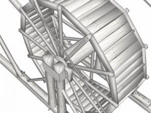 old wooden crane Modelo 3D