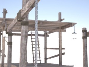 old wooden scaffolding 3D Модель