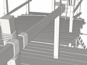 old wooden scaffolding 3D Модель