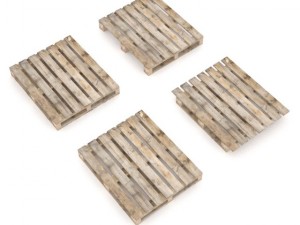 european wood pallet  01 3D Model