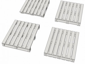 european wood pallet  01 3D Model