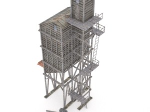 old coal wooden tipple Modelo 3D
