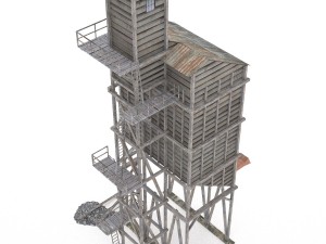 old coal wooden tipple Modelo 3D
