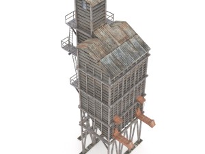 old coal wooden tipple Modelo 3D