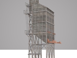 old coal wooden tipple Modelo 3D