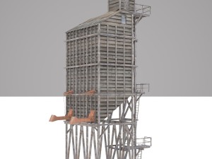 old coal wooden tipple Modelo 3D