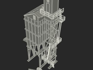old coal wooden tipple Modelo 3D