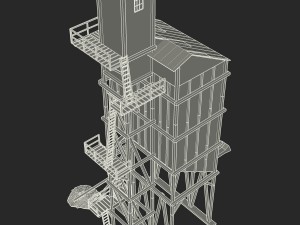 old coal wooden tipple Modelo 3D