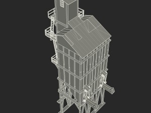 old coal wooden tipple Modelo 3D