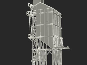 old coal wooden tipple Modelo 3D