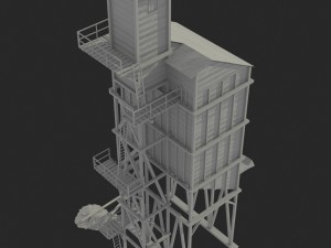 old coal wooden tipple Modelo 3D
