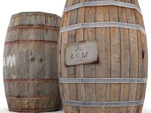 wooden barrels low poly 3D Model
