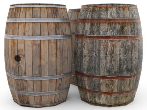 wooden barrels low poly 3D Model
