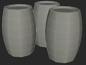 wooden barrels low poly 3D Model