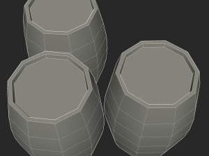 wooden barrels low poly 3D Model